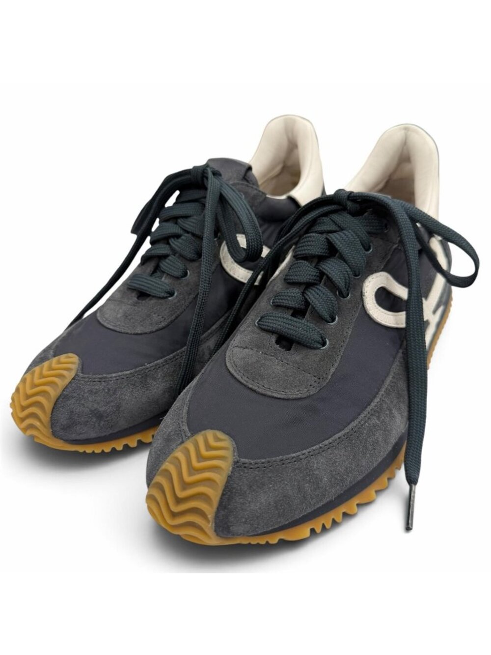 Loewe Flow Runner Nylon Suede Anagram Logo Lace-up Sneakers Navy